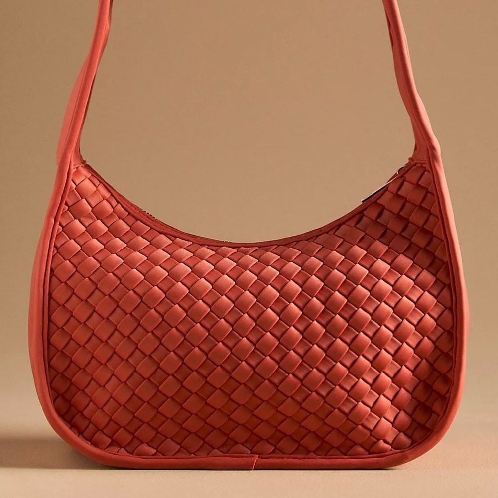 Anthropologie Orange Woven Neoprene Shoulder Bag / Purse